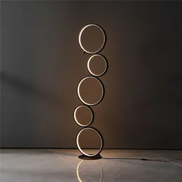 Modern LED Floor Lamps Touch Switch Ring Indoor Decor Light Nordic Minimalist Art Living Room Bedroom Home Standing Lamp Lighting