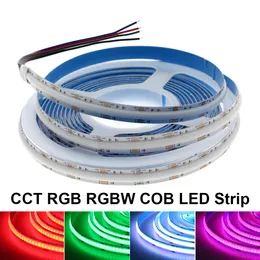 Strisce CRI 90 COB Alta luminosità IP67 Striscia flessibile tagliabile DC24V CCT RGB RGBWW RGBNW RGBCW Nastro 3000K 4000K 6000K 5M/rotolo