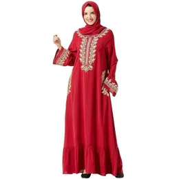 Roupas étnicas abaya moda muçulmana plus size size feminino bordado grande saia longa com lenço na cabeça Islâmica vestido