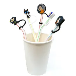 Custom Coraline & the Secret Door soft silicone straw toppers accessories cover charms Reusable Splash Proof drinking dust plug decorative 8mm straw party supplies