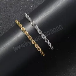 Hip Hop 18K inossidabile inossidabile oro in oro 5 mm Catena di corda intrecciata Catena di collegamenti per donne per uomini Giochi di gioielli hiphop