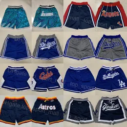 Shorts de beisebol masculinos Just Don Wear Hip Pop Sport Pant Pocket Zipper For Sport Fans Running HipPop Sweatpants All Stitched Carlton Fisk Freddie Freeman Aaron Judge