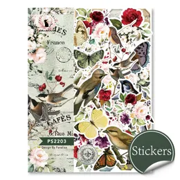 Enrole de presentes Vintage Bird Stickers Die Cuts Sticker Collection Kit para Scrapbooking Planner/Card Card/Journal ProjectGift