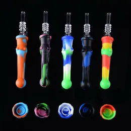 Silicone Quartz Nector Colecionadores Coloridos para Hookahs Tubulação de Água Infrações Kits com 14mm Quartz Prego Prego Recipiente Aplogadoras de óleo Dab NC SP238