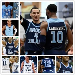 XFLSP Anpassad Rhode Island Basketball Stitched Jersey 12 Cuttino Mobley 32 Jared Terrell 5 Lamar Odom 4 Tyrese Martin 3 Ernie Calverley NCAA Colleg