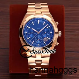 Verkauf Neue Übersee 5500V110A-B148 Blaues Zifferblatt A2813 Automatische Herren Uhren-Rosengold-Armband ohne Chronographen STVC Gents Uhren Swisstime 6nwi