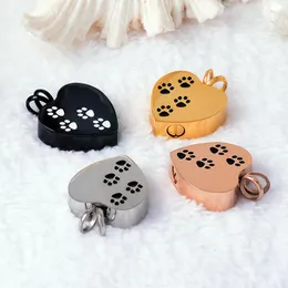 Pendant Necklaces Wholesale Pet Memorial Jewelry Stainless Steel Print Heart Cremation Ashes Urn NecklacePendant NecklacesPendant