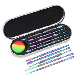 Sigara Balmumu Dabber Tool Kit Set Tank Paslanmaz Çelik Dab Araçlar Silikon Kutu Kavanozu ile Kuru Tütün Su Bong E-Cigarete Aksesuar