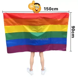 Rainbow Flag Shawl USA Flag Cape America Rainbow Gay Pride Flags Festival Party Banner Decorations Supplies AA