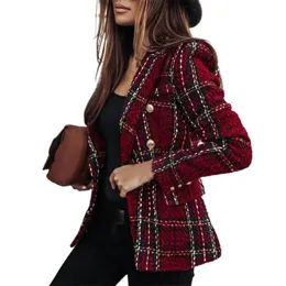 Women's Suits & Blazers Double-breasted Lady Blazer Long Sleeve Woolen Modern Design Winter Coat For DatingWomen's