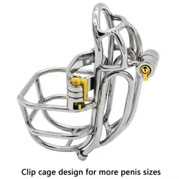 Dispositivo di castità maschile staccabile in acciaio inossidabile di design più nuovo PA Puntura Cock Cage Stealth Lock BDSM Giocattoli del sesso per gli uomini