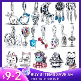 925 Sterling Silver Dangle Charm Moon Stars Dreamcatcher Bead Fit Pandora Charms Bracelet Diy Jewelry Association