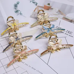 Fashion Color Large Advanced Exquisite Metal Butterfly Shape Barrettes Hairpin for Women Girl Clamp Hair Accessorie Headwear