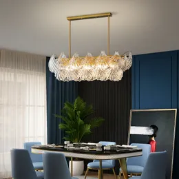 Lampadario moderno Lampadario di lusso in cristallo di lusso lampada semplice Creative Nordic Shell Sala da pranzo Lampada da pranzo di lusso