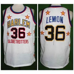 Nikivip # 36 Meadowlark Lemon Harlem Globetrotters Maglia da basket classica retrò Mens Stitched Custom Numero e nome Maglie