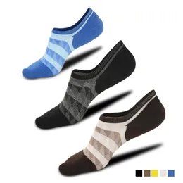 MeiasMen's Herren-Socken, Paare, Herren-Bootssocke, rutschfest, Silikon, unsichtbar, gestreiftes Netz, Sommer, niedrig geschnitten, atmungsaktive Baumwolle