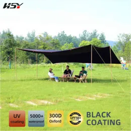 Utan stoltar! Uppgraderad svart 3x4m 4.4x4.4m 6x4.4m Ultralight tarp camping Sun Shelter Awning Silver Coating Pergola Tent H220419