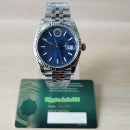 126234 36mm EWF homens relógios de pulso inoxidável 904L azul poço padrão safira número de serial cartão jubileu cal.3235 movimento automático mens mecânico relógios relógios