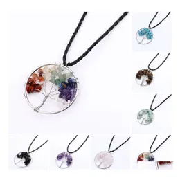 Pendentif Colliers Déclaration Collier Arc-en-ciel 7 Chakra Améthyste Arbre De Vie Quartz Sagesse Pierre Naturelle Hjewelry Drop Delivery Jewel Dhqtt