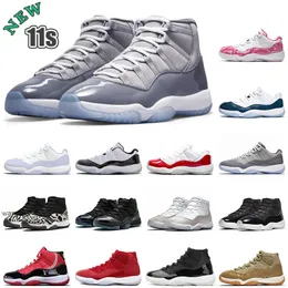 Original 11s Cool Grey 2021 Gs Mens Mulheres Basquete Sapatos Jumpman 11 Vintage Animal Instinct Concord Criado Snakeskin Rosa Gama Azul Baixo