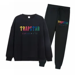 Trapstar Sonbahar Kış Erkekler Polar Yuvarlak Boyun Takım Şık Erkekler Sweater Sıradan Pantolon Takım Asya Boyutu S 3XL 220615