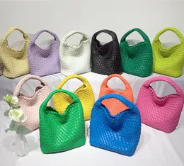 Mode läder vävd tygväska designer kvinnor handväskor lyxiga mjuka pu läder dam hand väskor rosa gröna komposit shoppare plånböcker