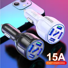 Szybka ładunek 3,0 4 ładowarka samochodowa na iPhone 12 Pro Max 5 portów ładowarki USB Telefon Szybkie ładowanie dla Xiaomi Mi 10 Car-Charger