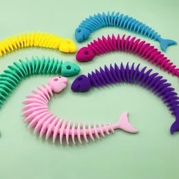 fidget 장난감 생선 뼈 모양 squish 팔찌 실리콘 스퀴즈 팔찌 교육 감압 장난감 아이를위한 특별한 필요