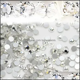 Decorazioni per nail art Salone Salute Bellezza 1440 Pz / lotto Glitter Strass Bianco Crystal Clear Flatback Consigli fai da te Adesivo Perline Accesso gioielli
