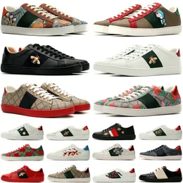 Top Quality Men Women Designer Sneakers Ace Bee Snake Tiger Embroidered White Green Red Stripes Basketball Shoes Sneaker Unisex Walking Trainers Sports