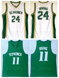 St Patrick High School Basketball 24 Kyrie Irving Jerseys 11 Color White Away Green Team Stitching and Sy Pure Cotton Bowable Sports Top Quality Men Sale