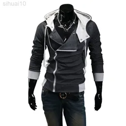 2020 Casual Man Hoodie Sweatshirt Slim Fit Male Zipper Vest Sweaters Ytterkläder Black White Sportswear Men hoodie 6xl L220730