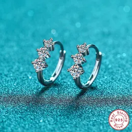 Dangle & Chandelier Geoki 10K White Gold Total 1 Carat Round Perfect Cut Passed Diamond Test D Color Moissanite Wedding Stud Earrings Luxury