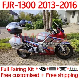 OEM Fairings dla Yamaha FJR-1300 FJR 1300 A CC FJR1300A 2001-2016 Lata Body Moto 38no.99 FJR1300 13 14 15 16 FJR-1300A 2013 2014 2016 2016 Zestaw pełny Compeash Red Silver Silver