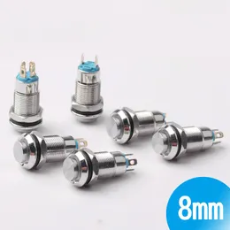 Switch 8mm Push Button Metal Strip Lamp Illuminated 6v12v24v220v Led Four Pin Diameter 10mm Stainless Steel Mini SwitchSwitch