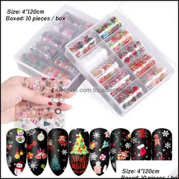 Stickers Decals Nail Art Salon Health Beauty Set For Christmas Halloween Transfer Paper Nails Decorations Tips Manicure Tools 4Cm 10Pcs /B