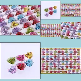 Anelli a fascia Gioielli Lotto all'ingrosso 30Pcs Colorf Farfalla Design Belli bambini Anello Resina Lucite Moda Cu Dhyq5