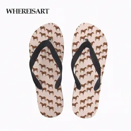 whereisart 3D Horse Print Woman Summer Flip Flops Casual Beach Slippers Sandal Flipflop For Women Slippers Female Rubber Shoes d2eA#