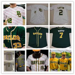 XflspCollege Custom Baylor Bears Baseball Jersey Evan Godwin Jack Pineda Tre Richardson Kyle Nevin Davion Downey Chase Wehsener Esteban