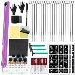 3D Hand Poke e Stick Tattoo Kit DIY Ink Needles Set para Body Art Iniciantes Prática 220728