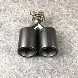 1 Stück Universal Y Style Double Matte Carbon Auspuffrohr für Akrapovic Schalldämpfer Edelstahl Auspuffendrohrspitze