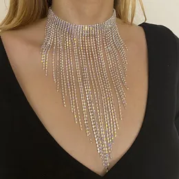 Anhänger Halsketten Mode Halskette Flash Kristall Übertrieben Wunderschöne Schlüsselbein Quaste Sexy Bar Nachtclub ZubehörAnhänger