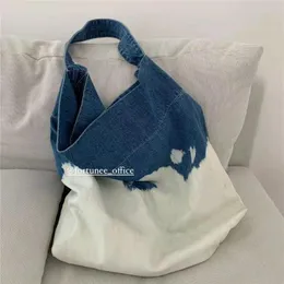 Bolsas noturnas de grande capacidade combinam com saco de ombro casual Nicho de nicho de jeans gradiente versátil tote Grand Sac femme cc ggevening