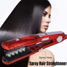 Professional Electric Ceramic Vapor Steam Hair Straightener Brush Flat Iron253N