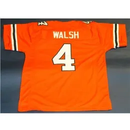 Mit Custom Men Youth women Vintage #4 STEVE WALSH UNIVERSITY OF MIAMI HURRICANES Football Jersey size s-4XL or custom any name or number jersey