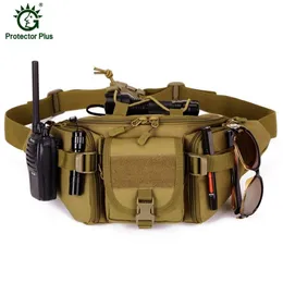 Waterproof Nylon Men Fanny Pack Tactical Military Army Waist Bag Hiking Outdoor Camping Shoulder Bum Belt Bum Sport Chest Bags 201119