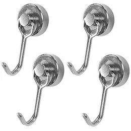 Hooks & Rails 4pcs Multi-Purpose Heavy Duty Magnetic Hook Strong Neodymium Magnets For Home Refrigerator Grill Kitchen Key HolderHooks