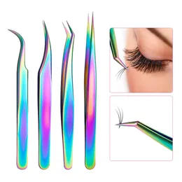 Edelstahl Wimpern Pfropfen Clip Bunte Augenbraue Clip Nagel Hohe Präzision Wimpern-Pinzette Make-Up Schönheit Werkzeuge LT0199