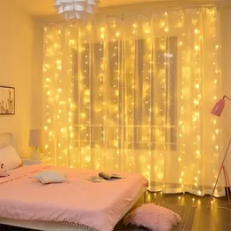 Fengrise USB Curtain Fairy String Lights ديكور عيد الميلاد للمنزل 8 وظيفة التحكم عن بُعد الإضاءة الإضاءة Y201020