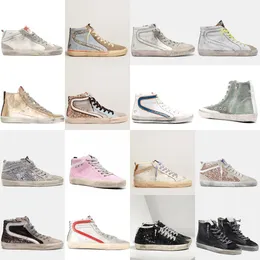 Italia 2023 Lentejuelas goldens gooseitys casual Marca de lujo Mid Slide zapatos star high-top Trainers Sneakers Mujer Classic White Do-old Dirty Women Men shoe Summer